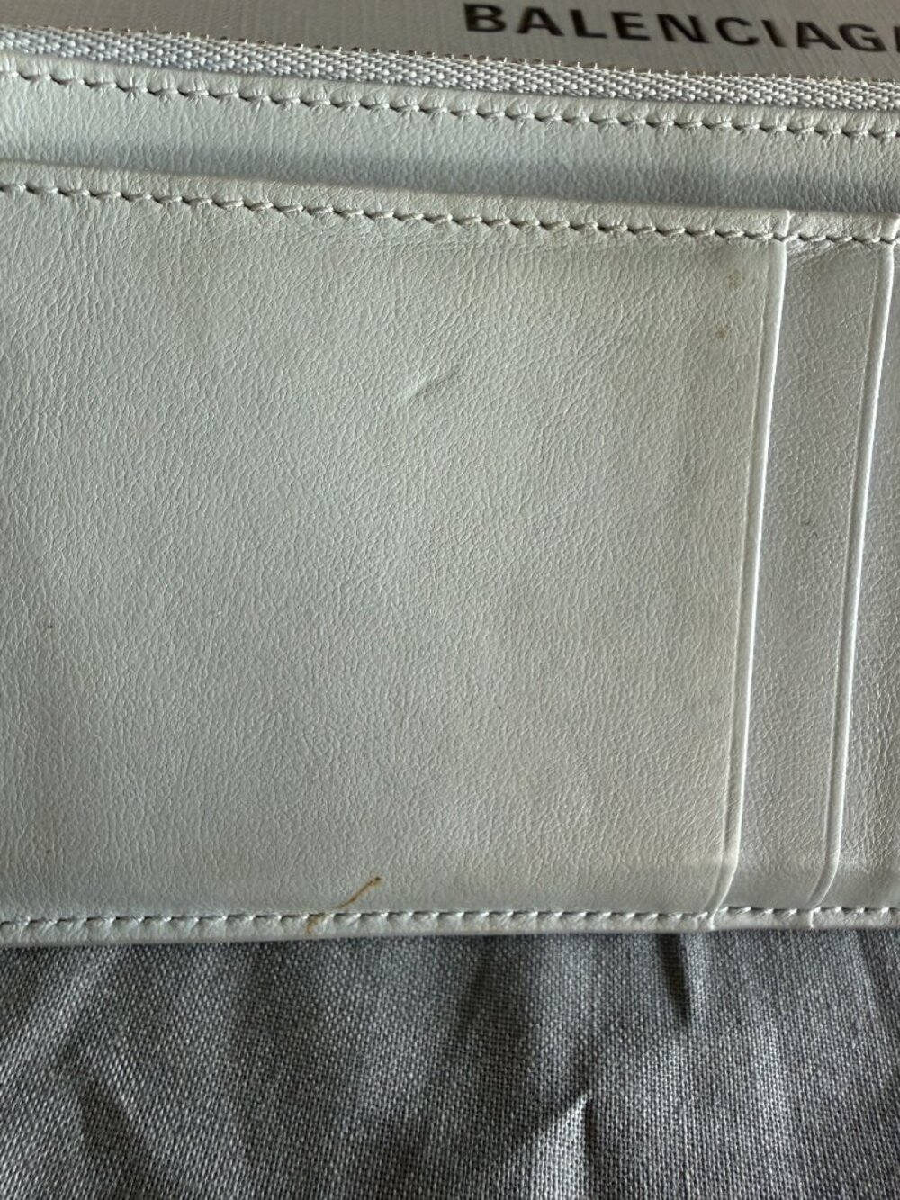 Balenciaga Leather Zip Card Holder Wallet Light Blue w/ Original Box & Dust Bag - Picture 2 of 7